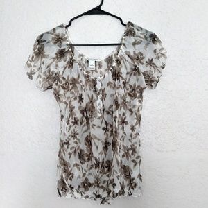 White Jouse Black Maret 100% silk Top